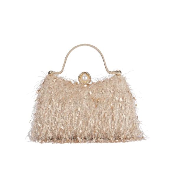 Evening Handbag Tail Prom mal Clutch Purse Feather Evening ^_^ - Picture 1 of 8